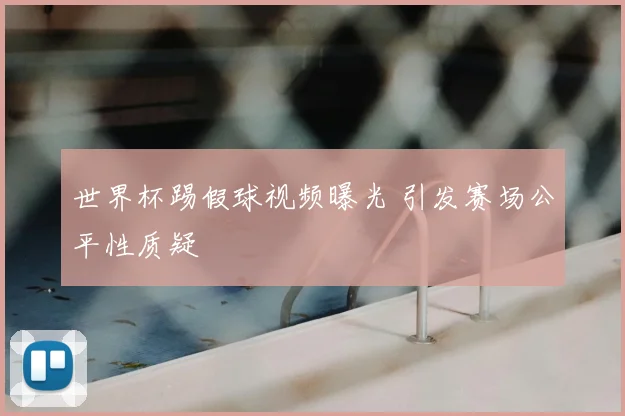 世界杯踢假球视频曝光 引发赛场公平性质疑